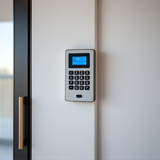 security keypad on modern apartment wall