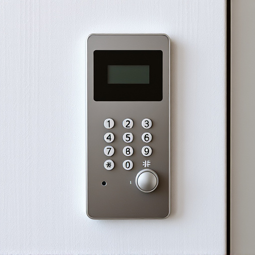 security keypad on modern apartment wall