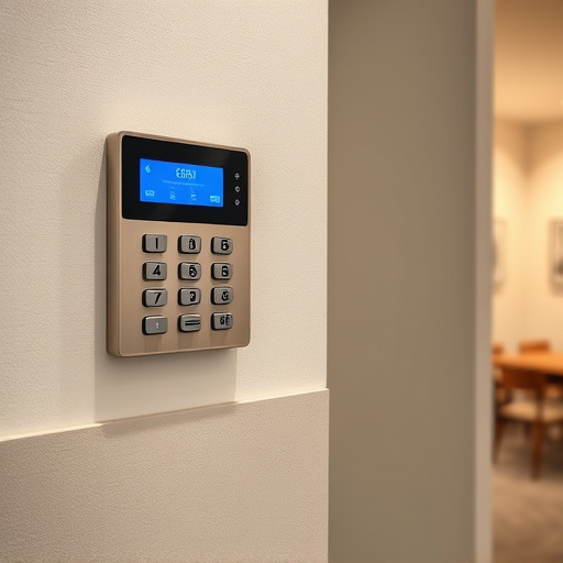 security keypad on modern apartment wall
