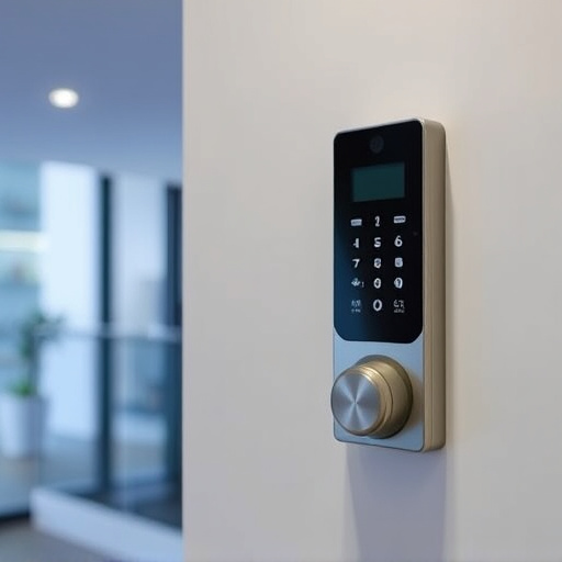security keypad on modern apartment wall
