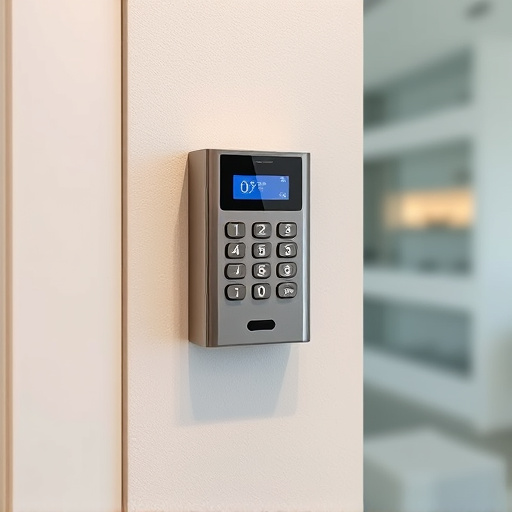 security keypad on modern apartment wall