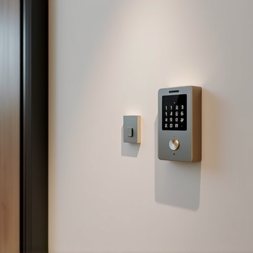 security keypad on modern apartment wall