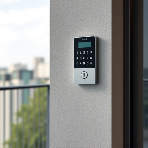 security keypad on modern apartment wall