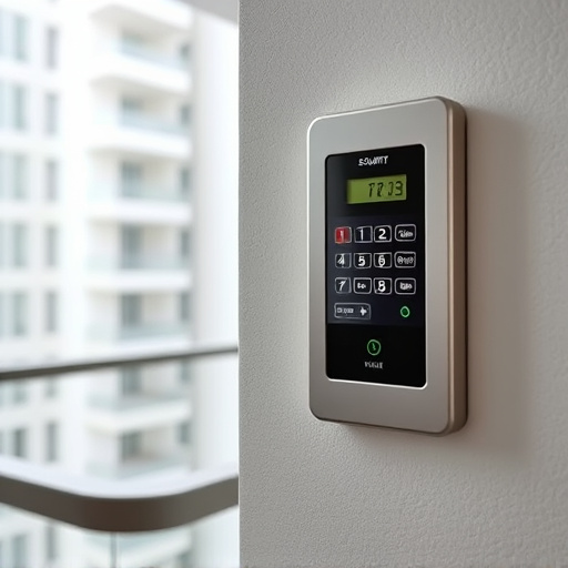 security keypad on modern apartment wall