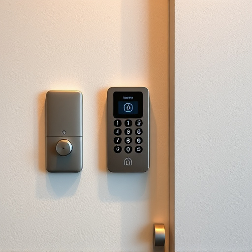 security keypad on modern apartment wall