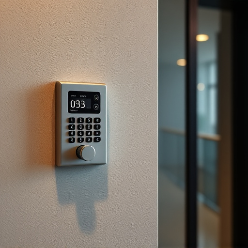 security keypad on modern apartment wall