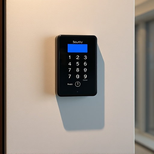 security keypad on modern apartment wall