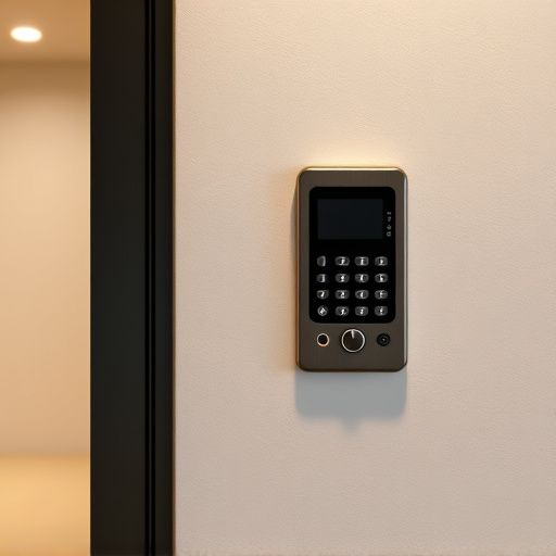 security keypad on modern apartment wall