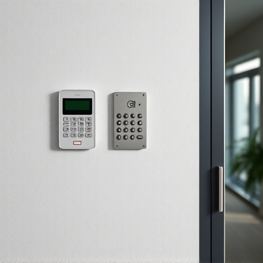 security keypad on modern apartment wall