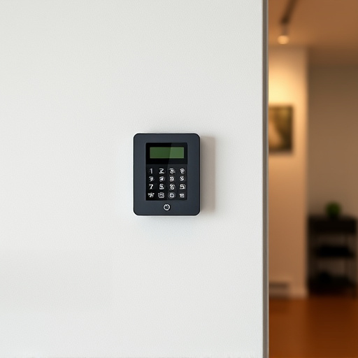 security keypad on modern apartment wall