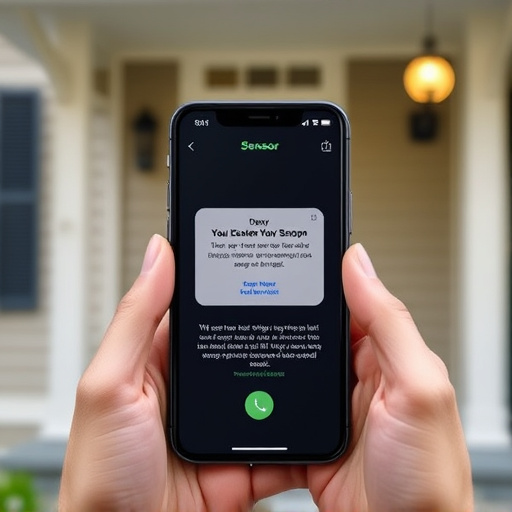 sensor alert notification on homeowner’s phone