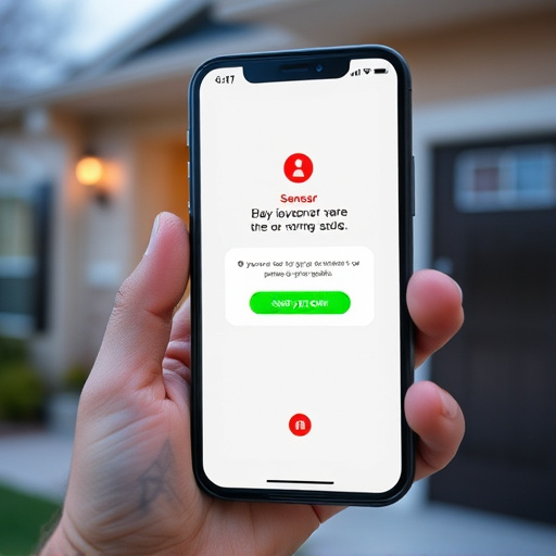 sensor alert notification on homeowner’s phone