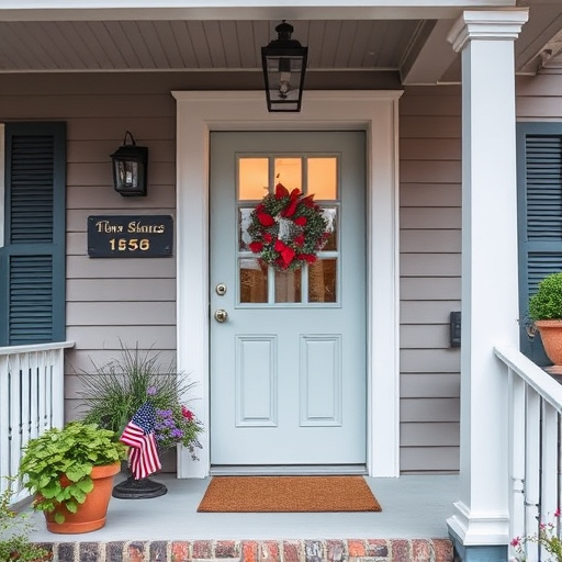 smart video doorbell on suburban porch