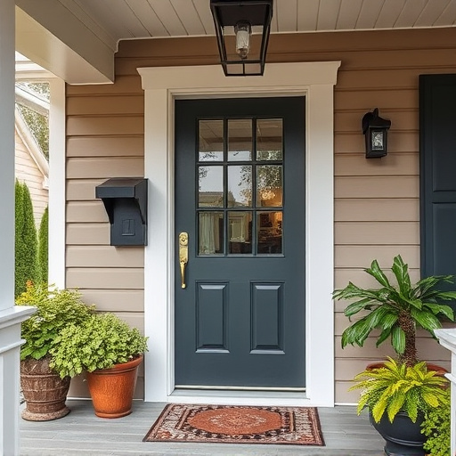 smart video doorbell on suburban porch