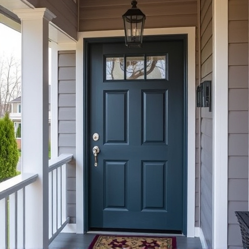 smart video doorbell on suburban porch