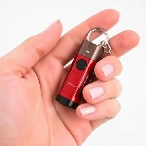 traveler testing mini pepper spray keychain