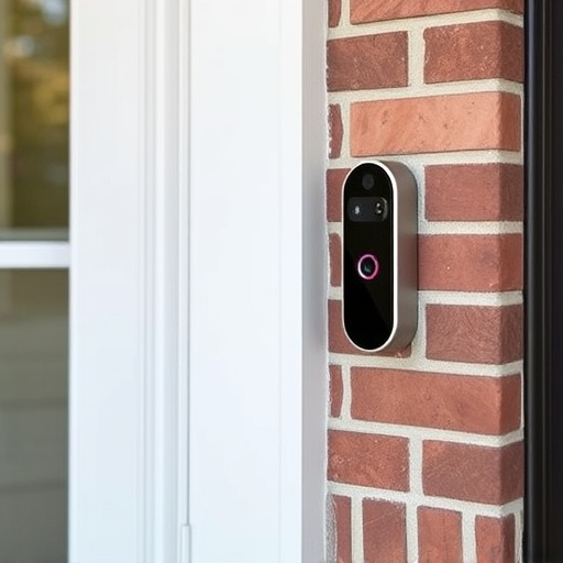 wireless doorbell with camera on brick home