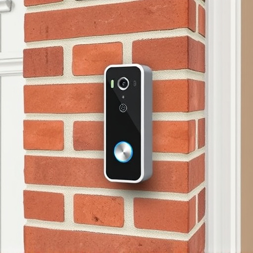 wireless doorbell with camera on brick home