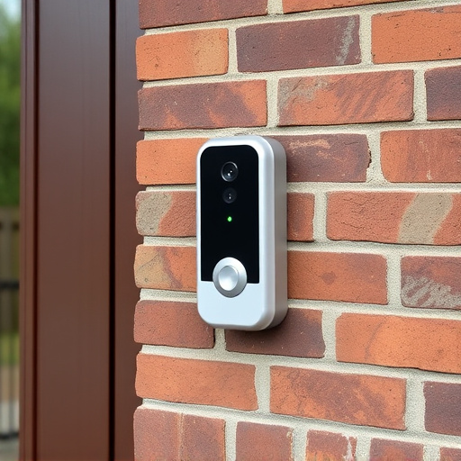 wireless doorbell with camera on brick home