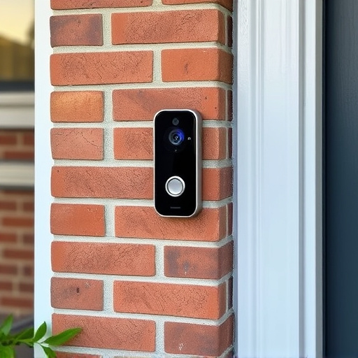 wireless doorbell with camera on brick home