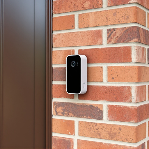 wireless doorbell with camera on brick home