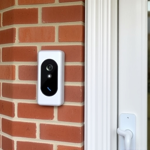 wireless doorbell with camera on brick home