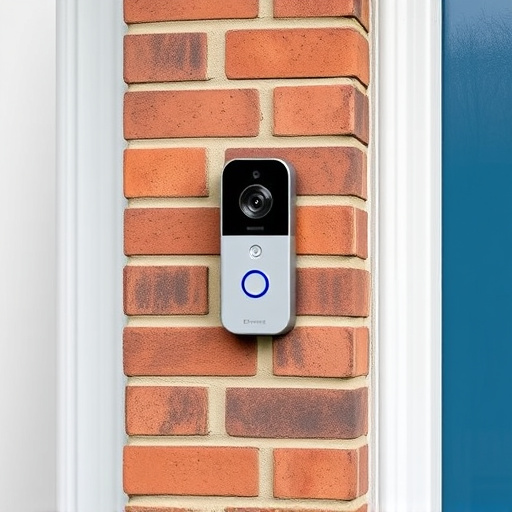 wireless doorbell with camera on brick home