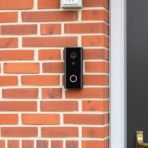 wireless doorbell with camera on brick home