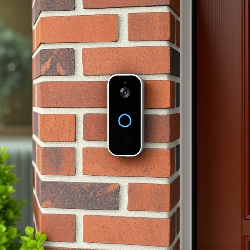 wireless doorbell with camera on brick home