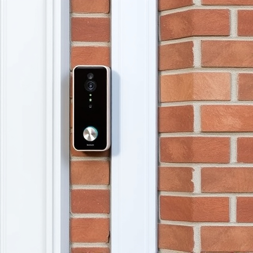 wireless doorbell with camera on brick home
