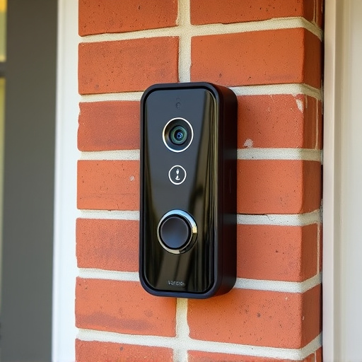 wireless doorbell with camera on brick home