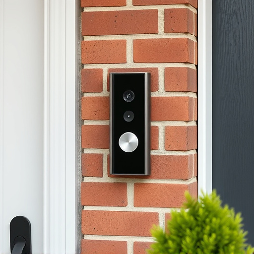 wireless doorbell with camera on brick home