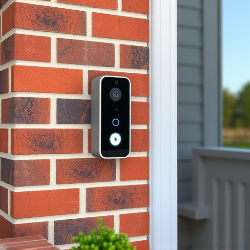 wireless doorbell with camera on brick home