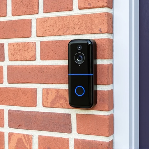 wireless doorbell with camera on brick home