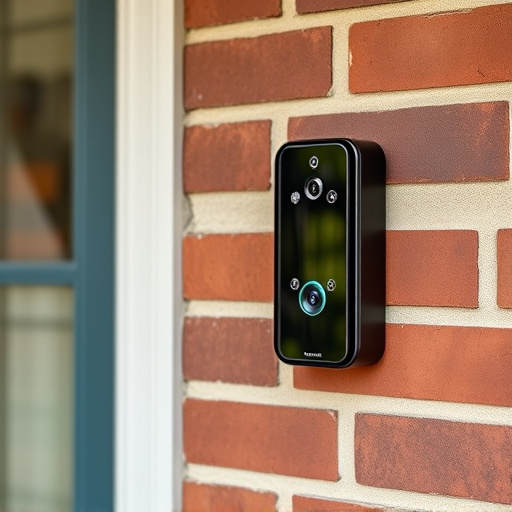 wireless doorbell with camera on brick home