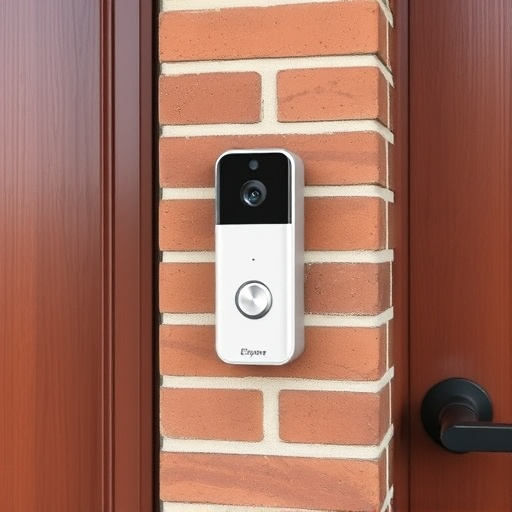 wireless doorbell with camera on brick home