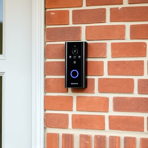 wireless doorbell with camera on brick home