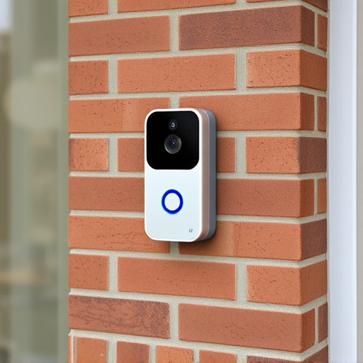 wireless doorbell with camera on brick home