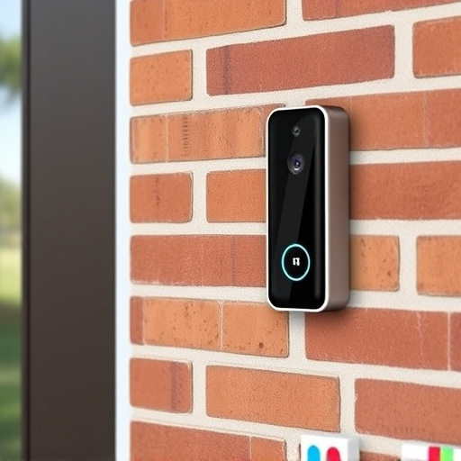 wireless doorbell with camera on brick home