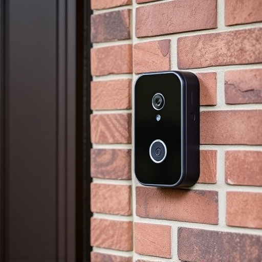 wireless doorbell with camera on brick home