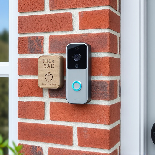 wireless doorbell with camera on brick home