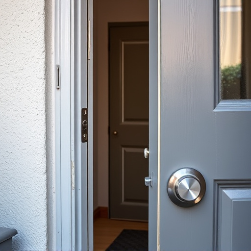 apartment entry secured with bolt lock