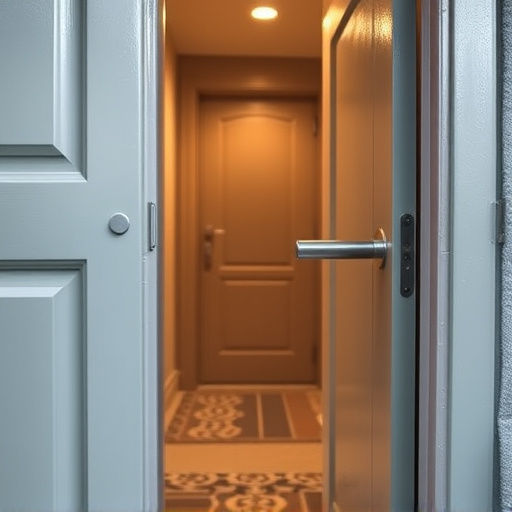 apartment entry secured with bolt lock