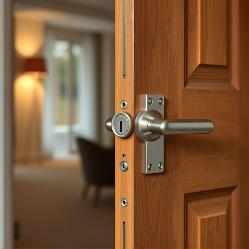 apartment entry secured with bolt lock