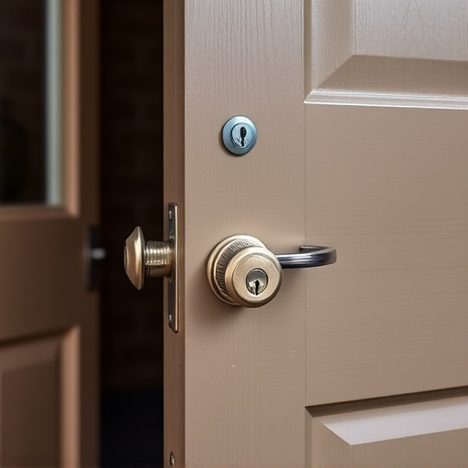 apartment entry secured with bolt lock