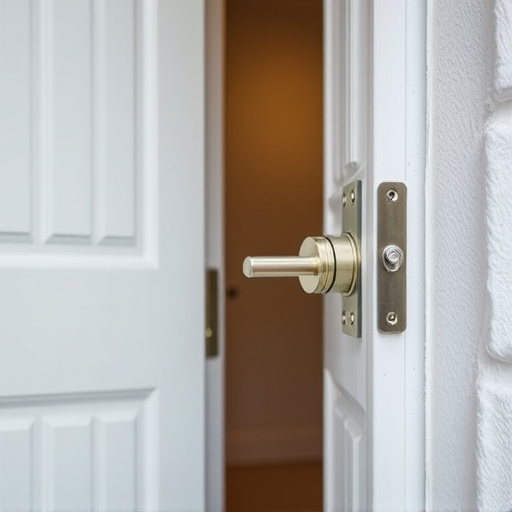 apartment entry secured with bolt lock