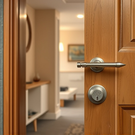 apartment entry secured with bolt lock