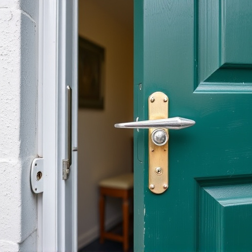 apartment entry secured with bolt lock