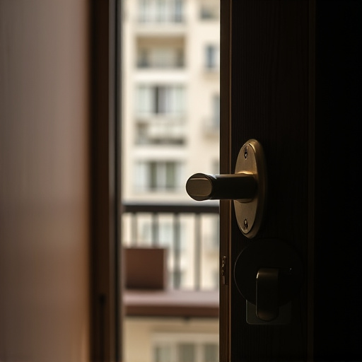 apartment entry secured with bolt lock
