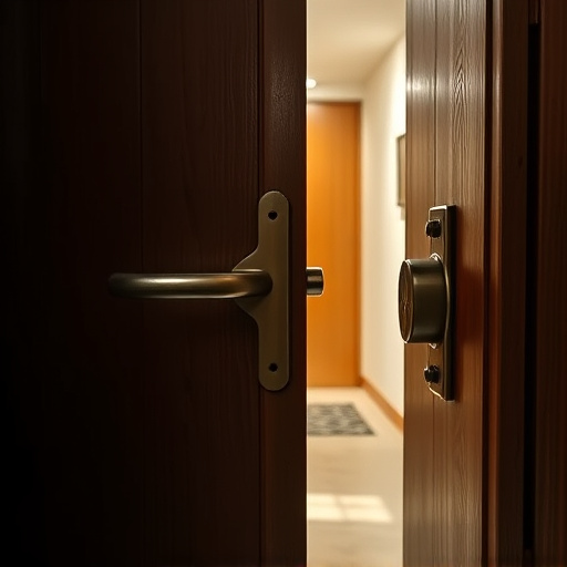 apartment entry secured with bolt lock